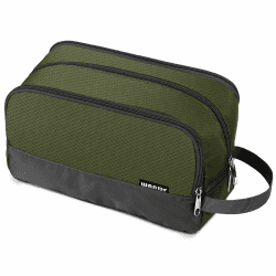 WANDF Kulturbeutel Herren Rucksack Damen Kosmetiktasche Waschtasche für Männer & Frauen in Premium Qualität (A - Armee - Grün) A - Armee-grün