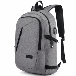 WENIG Laptop Rucksack Herren,17 Zoll Laptop Anti Diebstahl Rucksack Tasche Schulrucksack Business Notebook Rucksack Wasserdicht mit USB,Geschenk für Männer,Arbeit Reisen Schüler Jungen Teenager Grau 17 Zoll Grau-1