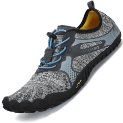 SAGUARO Damen Herren Barfußschuhe Traillaufschuhe Fitnessschuhe mit Weich Dicke Sohle, Schnell Trocknend Badeschuhe, Gr. 36-48 45 EU Grau