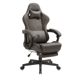 Dowinx Gaming Stuhl Bürostuhl Ergonomischer PC-Stuhl mit Massage Lendenwirbelstütze, Racing Stil PU Leder Hohe Rückenlehne Verstellbarer Drehsessel mit Fußstütze (Braun) Braun XX-Large