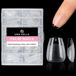 UNA GELLA Extra Kurze Coffin Nageltips 504pcs Vorgeformte Extra Kurze Coffin Press on Gel Nägel Tips für Full Cover Acrylic Nagelspitzen Künstliche Nägel für Home DIY Salon 12 Größen XS Ballerina