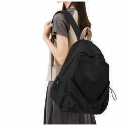 HYC00 Schulrucksack Damen, Causal Travel Schultaschen 14 Zoll Laptop Rucksack für Mädchen im Teenageralter Leichter Rucksack Wasserabweisend Bookbag College Boys Men Work Daypack D1-schwarz S