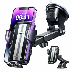 VANMASS Handyhalterung Auto [Ultimative Version] Handy Halterung Auto 2023 Saugnapf Pro Universale Kfz Hanyhalterung Super Bombenfest Handyhalter Auto für iPhone 14 Pro Max 13 12 Samsung S23 22 Ultra Silber