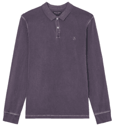 Marc O'Polo Langarm-Poloshirt regular aus softer Bio-Baumwolle (320223655006) dark plum