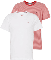 Tommy Hilfiger 2-Pack Stripe And Solid T-Shirts (DM0DM16321) deep crimson/white