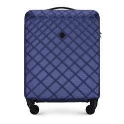 WITTCHEN Reisekoffer Handgepäck Kabinengepäck Rollkoffer Hartschale aus ABS mit 4 Spiner Rollen Zahlenschloss Teleskopgriff Classic line Größe M Dunkelblau Dunkelblau Handgepäck