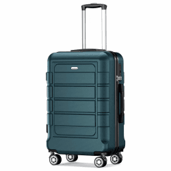 SHOWKOO Koffer Klein Hartschale Leicht Reisekoffer ABS+PC Haltbar Kabinen Trolley Handgepäck mit 4 Rollen und TSA Schloss, Armeegrün - M Armeegrün M