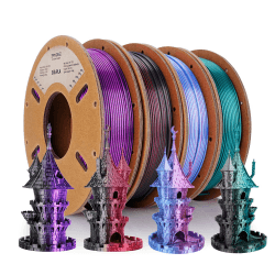 ERYONE Dual Two-Tone PLA Filament 1.75 mm, 3D Printer Filament, 1 kg Spool +/- 0.02 mm, Silk Black Red Dual Silk-Black Red