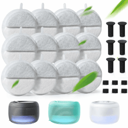 FEELNEEDY 12 katzenbrunnen Filter & 6 Pumpe Filter Schwämme Ersatz & 6 Center Schalldämpfender Schwamm, Haustier Wasser-Brunnen-Filter für 84 FL oz/2.5L Katze Wasser-Brunnen (F-016B) 12 Packung Ersatzfilter