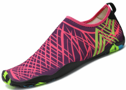 SAGUARO Unisex Badeschuhe Aquaschuhe Wasserschuhe Schwimmschuhe Weiche Atmungsaktiv Leicht rutschfest Schuhe Für Damen Herren 45 EU Rose