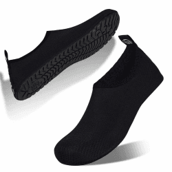 Badeschuhe Damen Herren Wasserschuhe Schwimmschuhe Sommer Strandschuhe Barfuß Schnell Aquaschuhe Trocknend Surfschuhe für Meer, Gr. 34-47 46/47 EU Xfg Schwarz