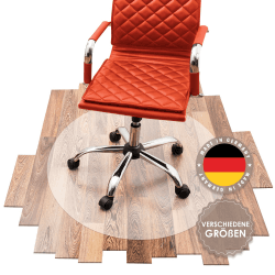 SCHMIEDWERK Bürostuhl Unterlage versch. Größen - Bodenschutzmatte für Schreibtischstuhl rutschfest in transparent milchweiß | Made in Germany (90cm rund)