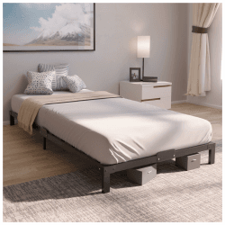 Dreamzie Bett 90x200 aus Metall - Bettgestell 90 x 200 für Matratze Einzelbett, Höche 25 cm - Robust, Leichte Montage, Umfangreicher Stauraum - Schwarzer Lattenrost 90x200cm Höhe 25 cm