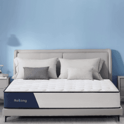 SuiLong Premium-Matratze 180x200x25cm Produziert nach Deutschem Qualitätsstandard mit Öko-Tex Zertifiziert, Besteht aus Taschenfederkern & Gel-Memory-Schaum, 5-Zonen, Ergonomie - Härte H3 H4 Hybridmatratze,Höhe: 25cm 180x200x25CM