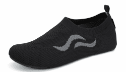 SAGUARO Unisex Hausschuhe Damen Herren Hüttenschuhe Leicht rutschfest Pantoffeln Atmungsaktive Home Slippers, Gr.36-47 44/45 EU Tinte Schwarz