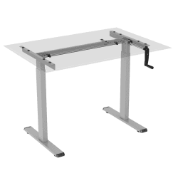 HOKO® Ergo Basic Grau. Manuell höhenverstellbares Schreibtisch Gestell. Mit Kurbel höhenverstellbarer Bürotisch/Computertisch für ergonomisches Arbeiten im Sitzen und im Stehen! Grau N1