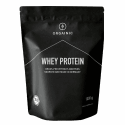 ORGAINIC Bio Kakao Whey Protein - Bio Zertifiziert ohne Zusatzstoffe - Eiweißpulver aus Deutschland - Grasfütterung - 1000g