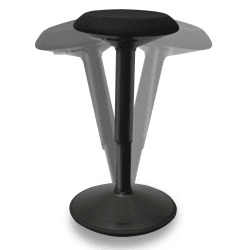 Backerz ergonomischer Wackel-Hocker - Bürohocker mit 55-80 cm Höhenverstellbar, Stehhocker, Arbeitshocker, kompakter Sitzhocker für Heim und Büro - Bezogen mit wasserabweisendem Stoff, Mattschwarz 80cm Schwarz
