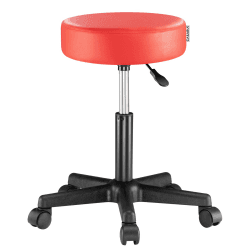 Casaria Rollhocker Höhenverstellbar 10cm Polsterung 360° Drehbar 46-60cm Sitzhöhe Bürohocker Drehhocker Arbeitshocker Hocker Rot 1 Rot