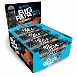 Bodylab24 Big Papa Protein Bar 12 x 100g, Protein-Riegel mit 47g Protein, Eiweißriegel mit wenig Zucker, idealer Snack für hart trainierende Sportler mit hohem Proteinbedarf, Schokolade-Toffee Schokolade-Toffee 12 Stück (1er Pack)