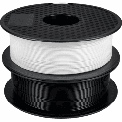 Geeetech PLA Filament 1,75 mm, 3D Drucker PLA Filament,1 kg pro Spule, 2 Spulen, Weiß-schwarz Weiß+Schwarz