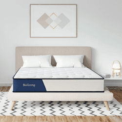 SuiLong Premium-Matratze 120x200x25cm Produziert nach Deutschem Qualitätsstandard mit Öko-Tex Zertifiziert, Besteht aus Taschenfederkern & Gel-Memory-Schaum, 5-Zonen, Ergonomie - Härte H3 H4 Hybridmatratze,Höhe: 25cm 120x200x25CM