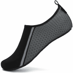 SAGUARO Badeschuhe Wasserschuhe Neoprenschuhe Damen Herren Schwimmschuhe Frauen Strandschuhe Surfschuhe Aquaschuhe Barfuß Schuhe 42/43 EU Pool Grau
