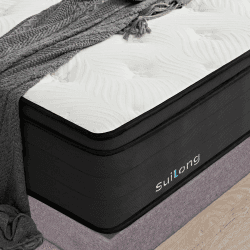SuiLong Luxus-Premium-Matratze 140x190x30cmHärte H3 H4, Produziert nach Deutschem Qualitätsstandard,1.000er Tonnentaschenfederkernmatratze Rücken und Taillenschmerzen Lindern - 7-Zonen Ergonomie 140 x 190 cm Schwarz Höhe 30cm