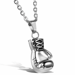 OIDEA Herren Halskette mit Anhänger, Edelstahl Boxhandschuhe Männer Anhänger mit 55cm Kette, Silber Rock & Gothic & Fantasy