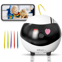 Enabot Kabellose Überwachungskamera Innen für Zuhause/Heimtier,Mobiler Roboter mit KI-Bewegungserkennung,2-Wege-Audio,Anti-Drop-Heimtierkameras mit Selbstaufladung,Fernbedienungs-App mit E-Tieren Ebo-air