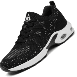 Mishansha Damen Air Laufschuhe Dämpfung Atmungsaktiv Leichtes Bequem Sportschuhe, Gr.35-46 EU 42 EU Rich Black