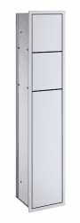 Emco ASIS 150 Unterputz-Schrankmodul für das Gäste-WC, Badezimmerschrank als Toilettenpapierhalter & Klobürstenhalter mit extra Fach, Hochschrank mit Push to Open-Funktion, Silber Aluminium Schrankmodul Silber Anschlag Rechts