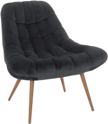 SalesFever Loungesessel XXL 76x85cm Samt grau/natur (390641)
