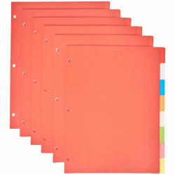 Amazon Basics 3 Ringordner mit 8 Registern, 6 Stück, Buchstabengröße, Mehrfarbig
