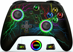 HELLCOOL Switch Controller, Wireless Spiele Controller für Nintendo Switch, Pro Controller für Nintendo Switch/Lite/OLED Konsole, Switch Controller Spiel Zubehör mit Fesselnde RGB Licht und Aufwecken