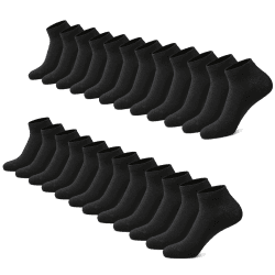 FALARY Sneaker Socken Herren & Damen bio Baumwolle 12 Paar Sneakersocken Kurze Socken Sportsocken Halbsocken Socks Unisex Schwarz Weiß Grau 39-42 Schwarz-12paar