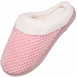 Mishansha Hausschuhe Winter Warm Pantoffeln mit Memory Foam Sohle, Unisex-Erwachsene 42/43 EU Pink
