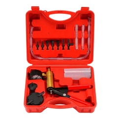 Farsaw Bremsenentlüftungsgerät,Vakuumpumpe Bremsenentlüfter Set für Auto Motorrad Tester Hand Vakuumtester Druckpruft Mit Tragetasche (rot)