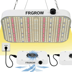 FRGROW LED Grow Lampe Dimmbarer, Grow Light 1500W, Pflanzenlampe LED Vollspektrum Pflanzenlicht Zimmerpflanzen Blüte, Pflanzenleuchte LED mit UV-IR-Licht, 584 LED Daisy-Chain-Funktion, Kühlsystem 200 Watts