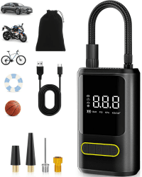 Elektrische Luftpumpe, 150PSI Kabellose Fahrradpumpe Elektrisch Schnelles Aufpumpen, Portable Electric Air Compressor 4000mAh Wiederaufladbare Fahrrad Kompressor für Auto, Motorrad, Fahrrad, Bälle