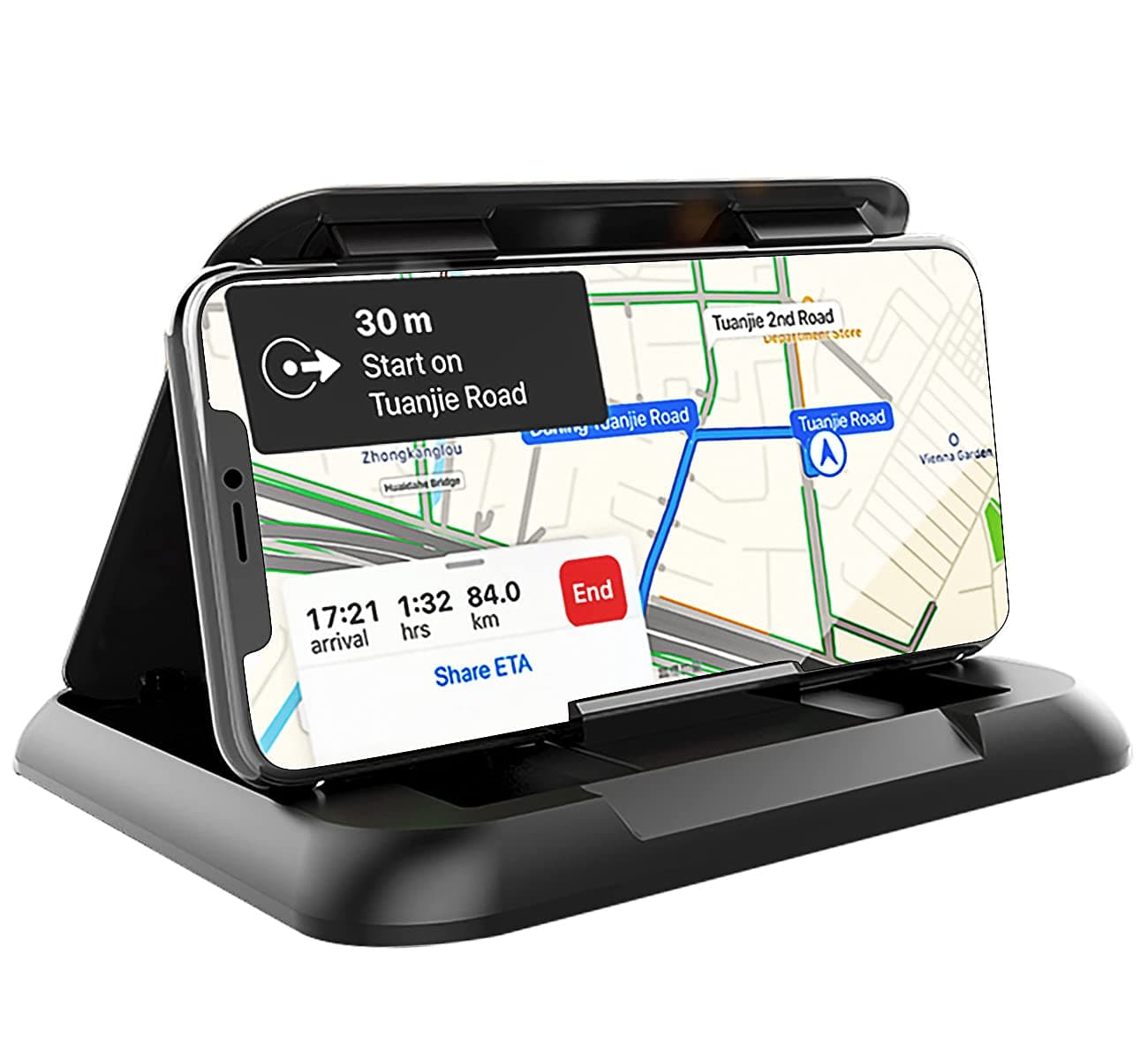 Handyhalterung Auto, Halterung Handy Auto Sturdy Non-Slip Durable Bildschirmreflexion verhindern Handyhalterung für iPhone13/12/11/Xs/Xr/X/ Plus Galaxy S10 Huawei GPS-Gerät BlackA