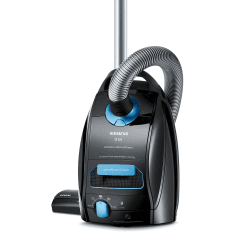 Siemens Staubsauger mit Beutel Q5.0 extreme silencePower VSQ5X1230, Bodenstaubsauger, ideal für Allergiker, Hygiene-Filter, starke Saugleistung, Bodendüse für Parkett, Teppich, Fliesen, 850 W, schwarz Single