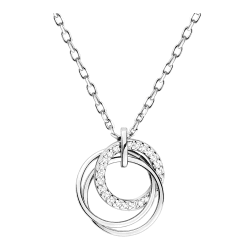 Sofia Milani - Damen Halskette 925 Silber - mit Zirkonia Steinen - Kreiser Ring Anhänger - 50221
