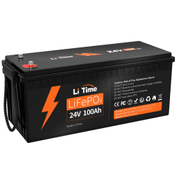 LiTime LiFePO4 24V 100Ah Lithium Batterie Max. 2560W Leistung und Max. 15000 Zyklen, 10 Jahre Lebensdauer, Ideal Ersatz AGM-Batterie, Perfekt für Wohnmobil, Marine, Solaranlage, Off-Grid 24V100Ah