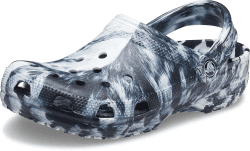 Crocs Unisex Classic Marbled Clogs 38/39 EU White Black