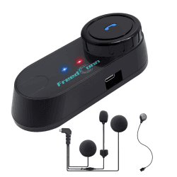 FreedConn T-COM VB Motorrad Intercom Bluetooth Headsets, 800M Motorradhelm Interphone Gegensprechanlage Kommunikationssysteme für Motorräder, GPS, FM Radio, Freisprechen, 2-3Riders Pairing TCOM-VB Stück