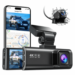 REDTIGER F7N 4K Dashcams mit WiFi GPS Front 4K/2.5K und hinten 1080P Dual Dash 3.18" Display Kamera für Autos, 170° Weitwinkel Dashboard Recorder, Parking Monitor, Support 256GB Max
