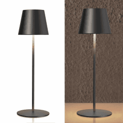 FUYO Tischlampe Kabellos Dimmbare LED Akku Tischlampe Touch Metall Tischleuchte 8 RGB IP54 wasserdicht Outdoor Tischlampe Ohne Kabel für Außen Terrasse Schlafzimmer Esstisch BBQ Balkon Schwarz