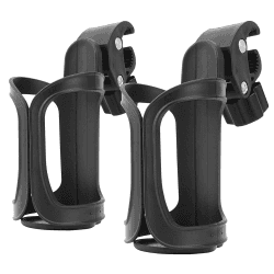 Flaschenhalter Fahrrad, 2Pcs Pack Kinderwagen Getränkehalter, Getränkehalter Fahrrad, Universal 360 Grad Rotation Getrank Flaschenhalter Fur Fahrrader, Kinderwagen Und Rollstuhl (Schwarz)