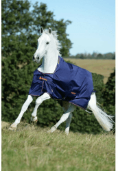 Bucas Pferde-Therapiedecke 155cm Navy/Orange
